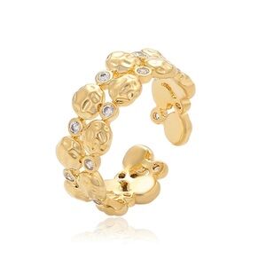 Adjustable Gold Ring 14k Gold Plated Luxury Jewelry